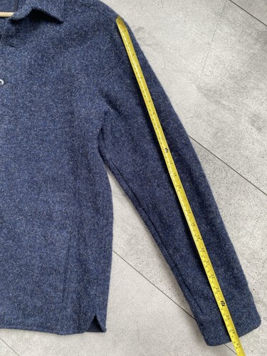 Brook Taverner Greenland Navy Blue Pure New Wool Men’s Overshirt Size L rrp99£ - Picture 16 of 17