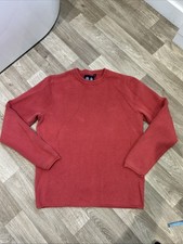 Musto Salmon Pink/Red Crew Neck 100% Cotton Sweater Size L