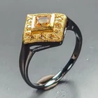 Jewelry gemstone Natural Citrine Ring 925 Sterling Silver Size 6 /R471679