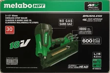 Metabo MultiVolt Brushless 3-1/2 in. 30° Clip head, Roundhead Framing Nailer Kit