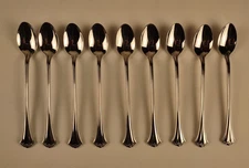 9 ICED TEASPOONS Reed & Barton COUNTRY FRENCH Stainless 18/8 Silverware Flatware