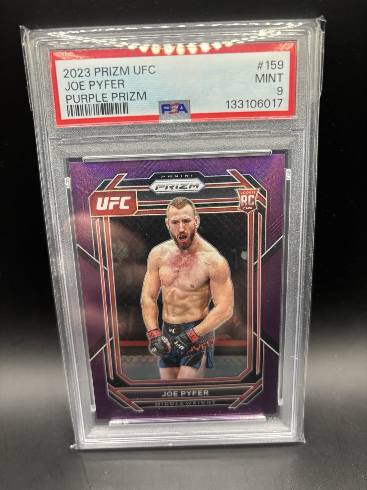 2023 UFC Purple Prizm Joe Pyfer 95/149 PSA 9