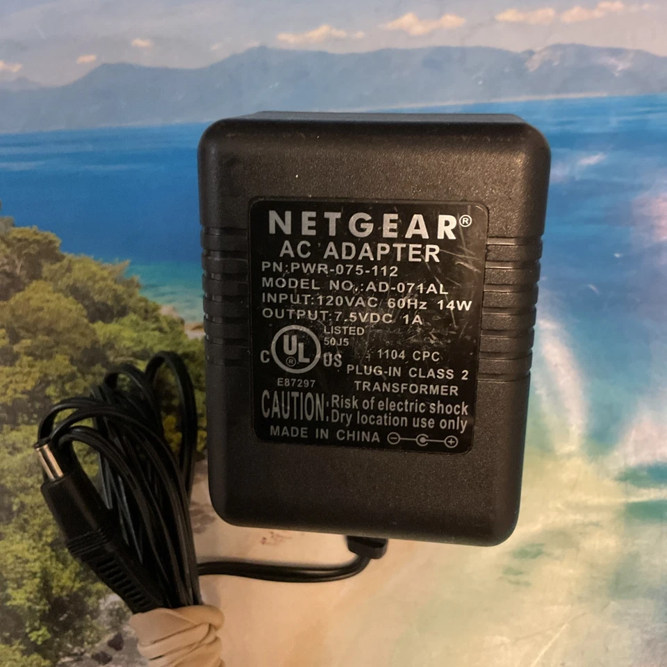Netgear AD-071AL AC Adapter Output 7.5V DC 1A Power Supply Transformer Adaptor - Image 2 of 3