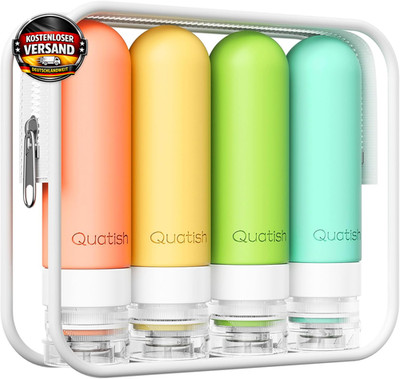 Reiseflaschen Set 90ml auslaufsicher für Reisegepäck, wiederverwendbar, 4er Pack