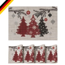 Weihnachts Platzsets PVC 4er Set Rot 30x45cm Schmutzabweisend Hitzebeständig