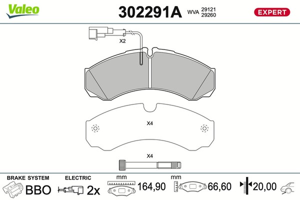 Valeo Bremsbelagsatz Scheibenbremse Expert 302291A FüR Nissan NT400 Cabstar F24M-image