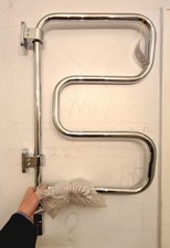 Electric Heated Towel Rack 4 Bars Polished Chrome Wall-Mounted Swivel