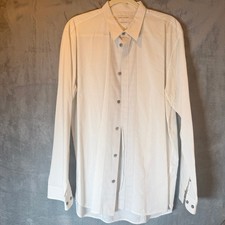 Marc Jacobs Dress Shirt Made Italy White Pinstripe Button Front Mens XL