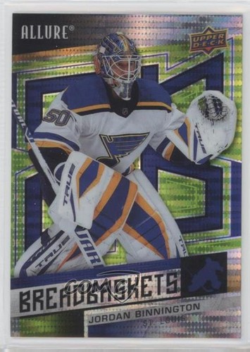 2021 Upper Deck Allure Breadbaskets Green Rainbow 49/99 Jordan Binnington 1r7b - Picture 1 of 3
