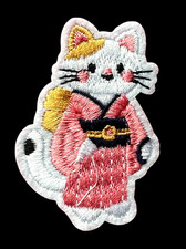 Cartoon Cat iron on Embroidery patch 2 1/2 x 1 3/4 inch