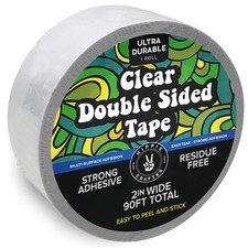 Clear Double Sided Tape, 2 Inch Wide Heavy-Duty Adhesive, Removable Mounting ...