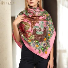 RARE VINTAGE HERMES Silk Scarf "Passiflores" Carre 90 by Valerie Dawlat Dumoulin