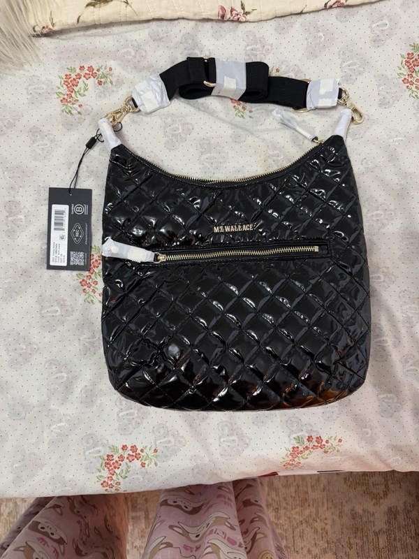 NWT MZ WALLACE BLACK LACQUER CROSBY SIENNA MSRP $315