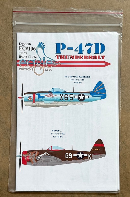 Eagle Editions Decals  EagleCals 1/48 EC#106 for P-47D Thunderbolt 48-106
