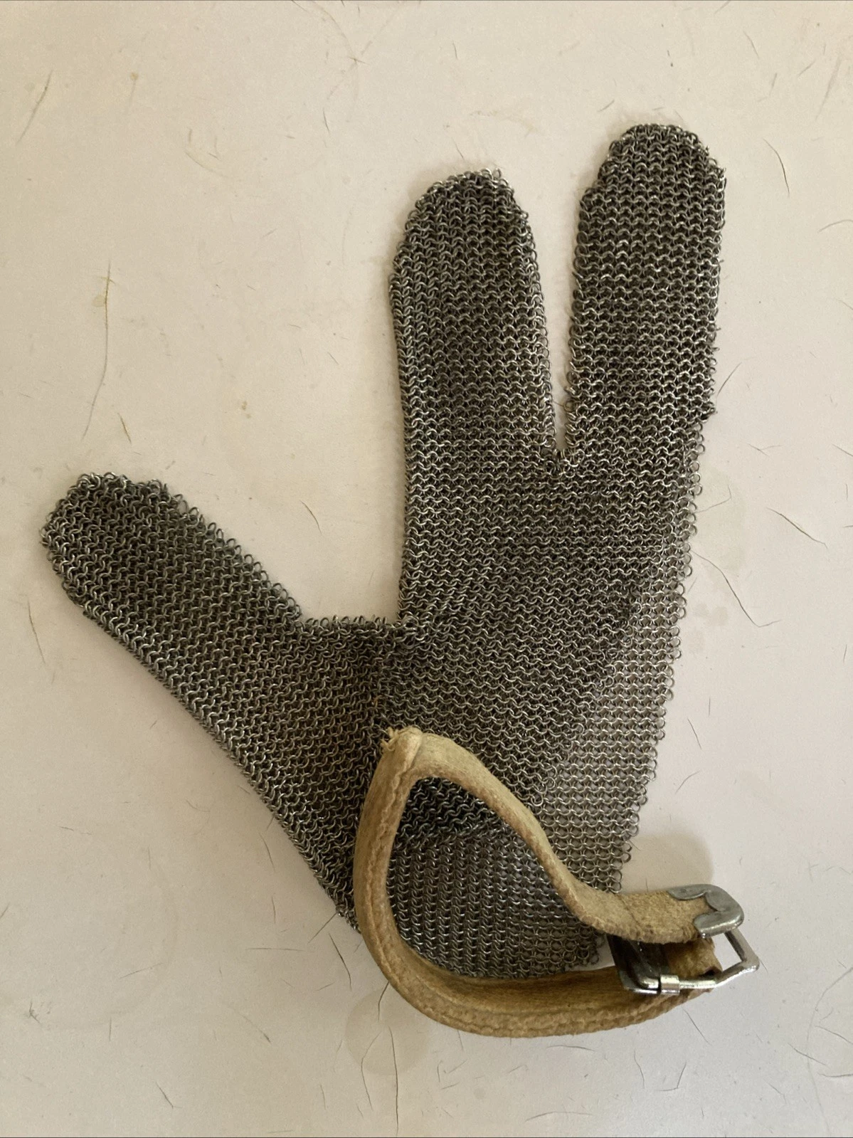 Vintage Fishing Boning Filleting Chain mail 2 Finger Thumb Glove Whiting & Davis