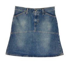 NWOT GAP Skirt 8 Denim Blue A Line Knee Pocket Zip Vintage Y2K Stitch Detail
