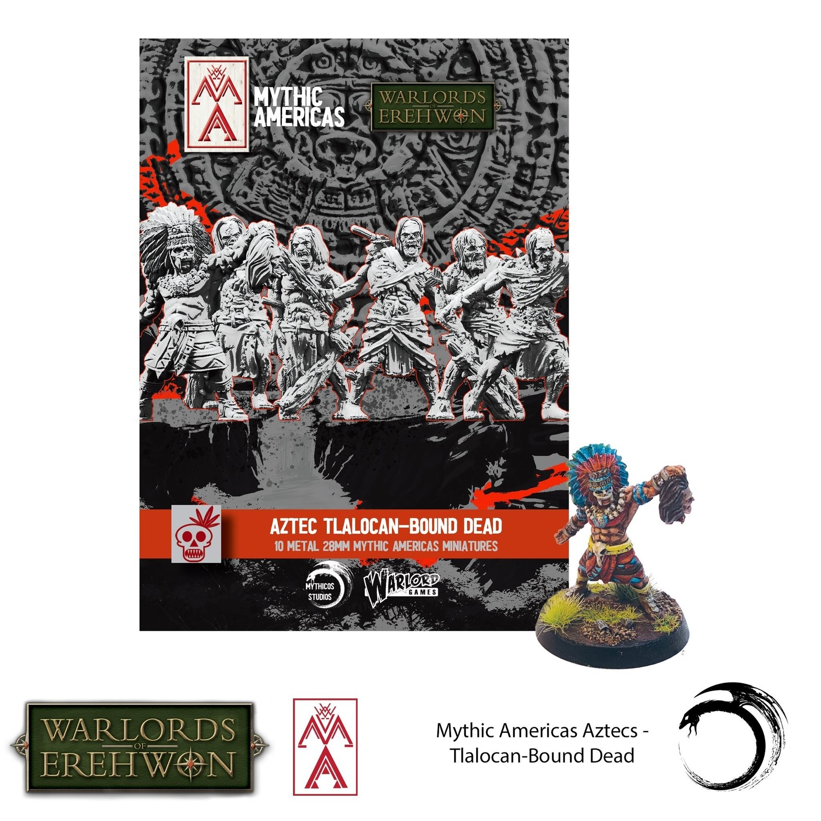 Warlord Games Mythic Americas 722211002 28-миллиметровый Мертвый ацтек Тлалокан, Связанный