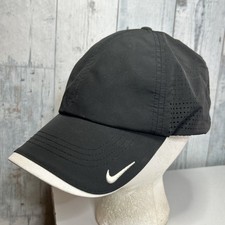 Nike Dri-FIT Medium/Large Hat Black White Swoosh adjustable