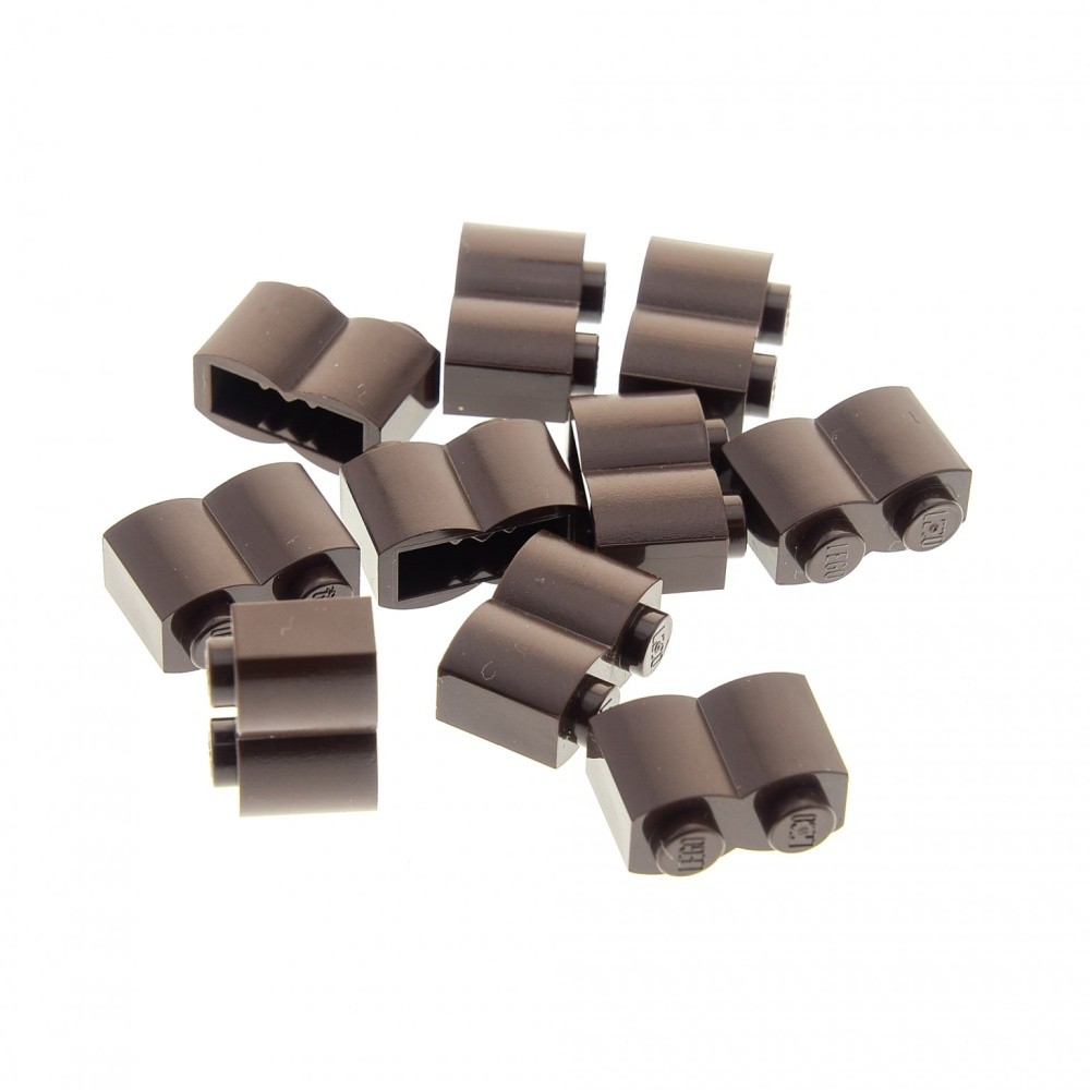 10x Lego Construction Stone Modified 1x2x1 Dark Braun Palisade Block Profile 301
