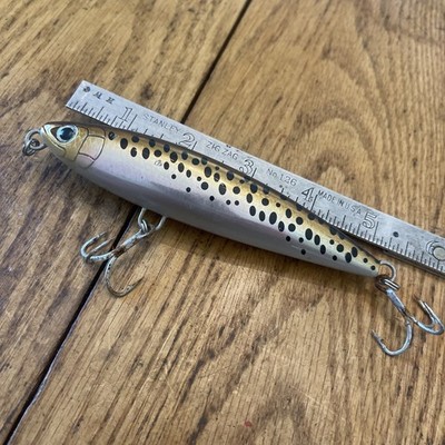 Shimano Jerk Bait 5.25  1 Oz Purple Spine Gold Fade To Silver Black Spots