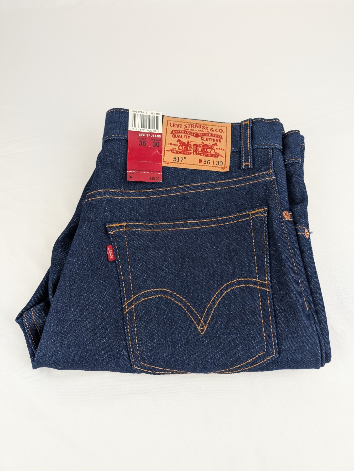 Men's 36x30 Vintage Levis Deadstock 517 Bootcut Jeans Raw Denim Y2K Levi's 2004