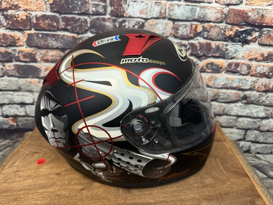 KBC VR-2 Diseño Gráfico Pistolero Motocross Motocicleta Casco Di-vs Medio DOT Foto 4 de 4