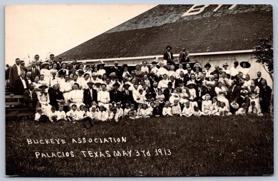 K45/ Palacios Texas RPPC Postcard c1910 Buckeye Association Crowd 355