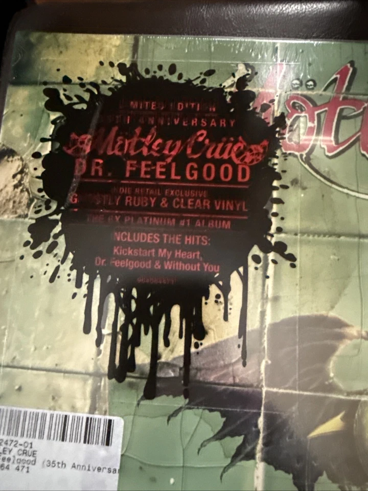 MOTLEY CRUE Dr Feelgood GHOSTLY RUBY CLEAR VINYL W/HYPE STICKER - Image 2 of 3