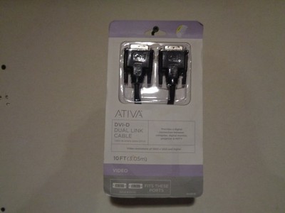Ativa DVI-D Dual Link Cable 10 Ft Long #828-510 New!