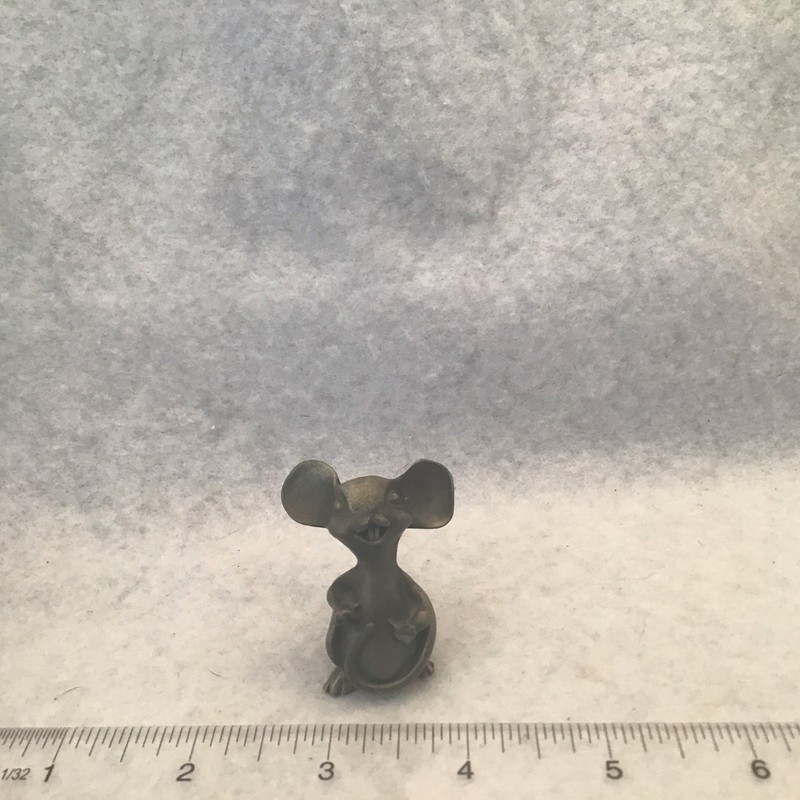 Vintage Hudson WF Pewter Mouse Rat Figurine 2" Big Ears Long Tail RARE
