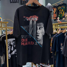 90s Die Hard Bruce Willis Washed T-Shirt Black L