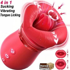 Rose Sucking Vibrator Thrusting Massager Women Rechargeable Toys use Lubricants
