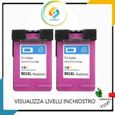 2 CARTUCCE RIGENERATE HP 901XL Colore OfficeJet J4580 J4600 J4624 J4660 J4680