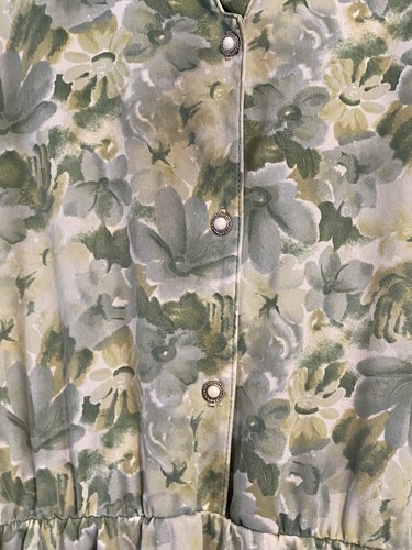 Vintage California Looks Dress Women Size 16WP Green 3/4 Sleeve Pockets A Line - Picture 3 of 10