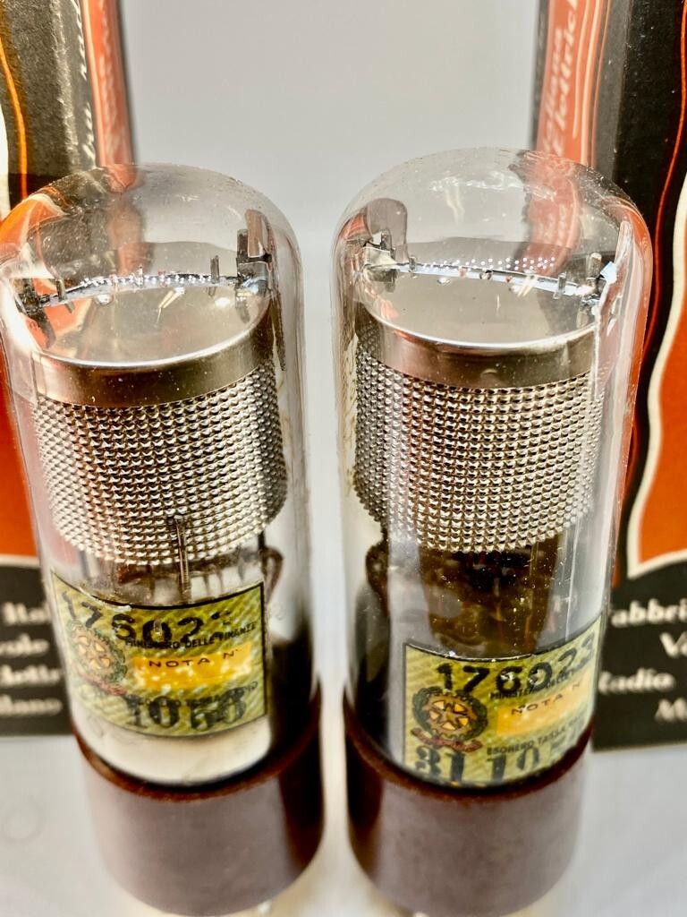 6c5g 6c5 tube NOS Fivre Italy preamp tubes pair valve mesh punched driver 2a3 45