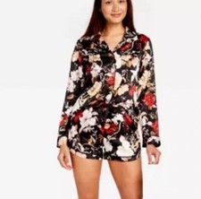 Floral Satin Pajama Set - Small - 3PC