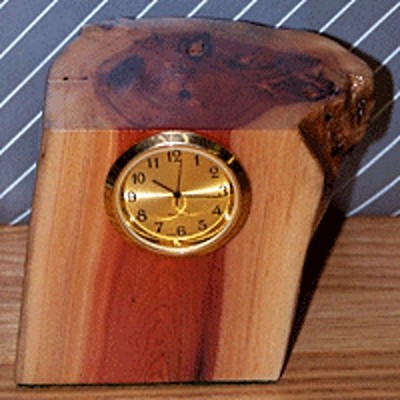 Handmade California Redwood Limb Desk Clock Wood Wooden Flat Top 885401