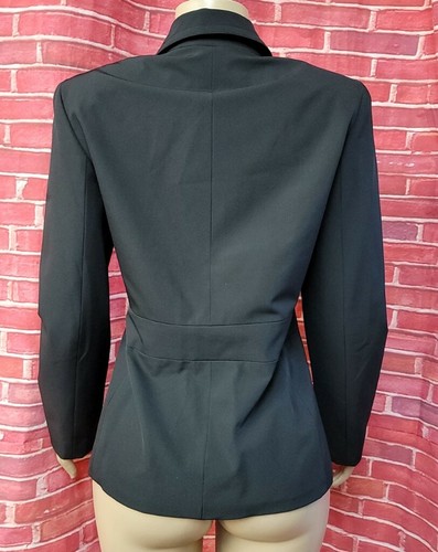 Etcetera Blazer Jacket Women's Sz 6 Black Stretch Double snap Button closure #C - Picture 6 of 11