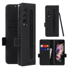 For Samsung Galaxy Z Fold 4 3 5 5G Genuine Leather Folding Protect Holder Case