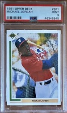 👍Michael Jordan 1991 Upper Deck SP1 PSA 9 Mint Baseball Card👍