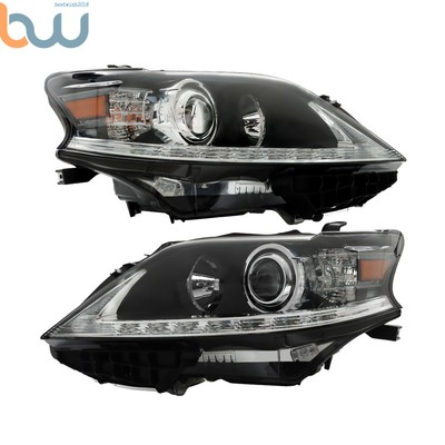 Right&Left Headlight Black Housing Clear For 2013-2015 Lexus RX350 RX450H NO AFS