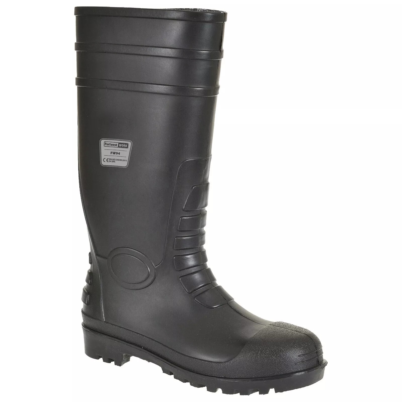 Safety Wellingtons work Boots Wellies steel toecap black welly Portwest 7 UK