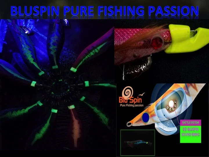 Nouveau BLUSPIN Egi Sound Rattle Squid Turlutte Seiche 3.0 15gr Coul. Noir - Photo 2/4