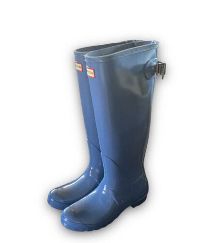 HUNTER Original Back Adjustable Gloss Rain Boots Sz 9 No Box - Picture 7 of 8