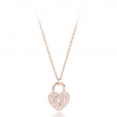 Brosway Collana Private – Acciaio 316L Con Lucchetto, PVD Oro E Cristalli Swarovski