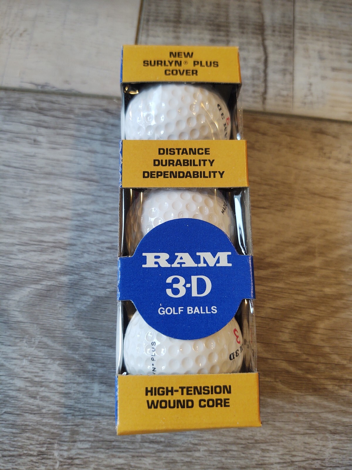Vintage golf balls RAM 3D Surlyn Covers 60's/70's Original Boxed