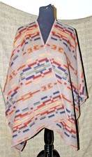 Modern Pendleton Southwestern Multi-Colored Wool Shawl Cape USA Made Wrap NICE