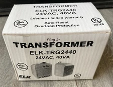 *LOT OF 8* Elk AC Transformer w/ Ground 24VAC 40VA (ELK-TRG2440) - NEW IN BOX