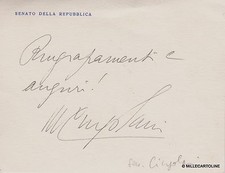 # "SENATE OF THE REPUBLIC" - SIGNATURE card Sen. CINGOLANI