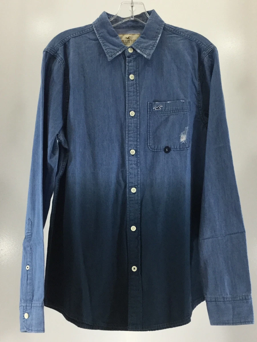 Hollister Ombre Logo Long Sleeve Top in Blue for Men